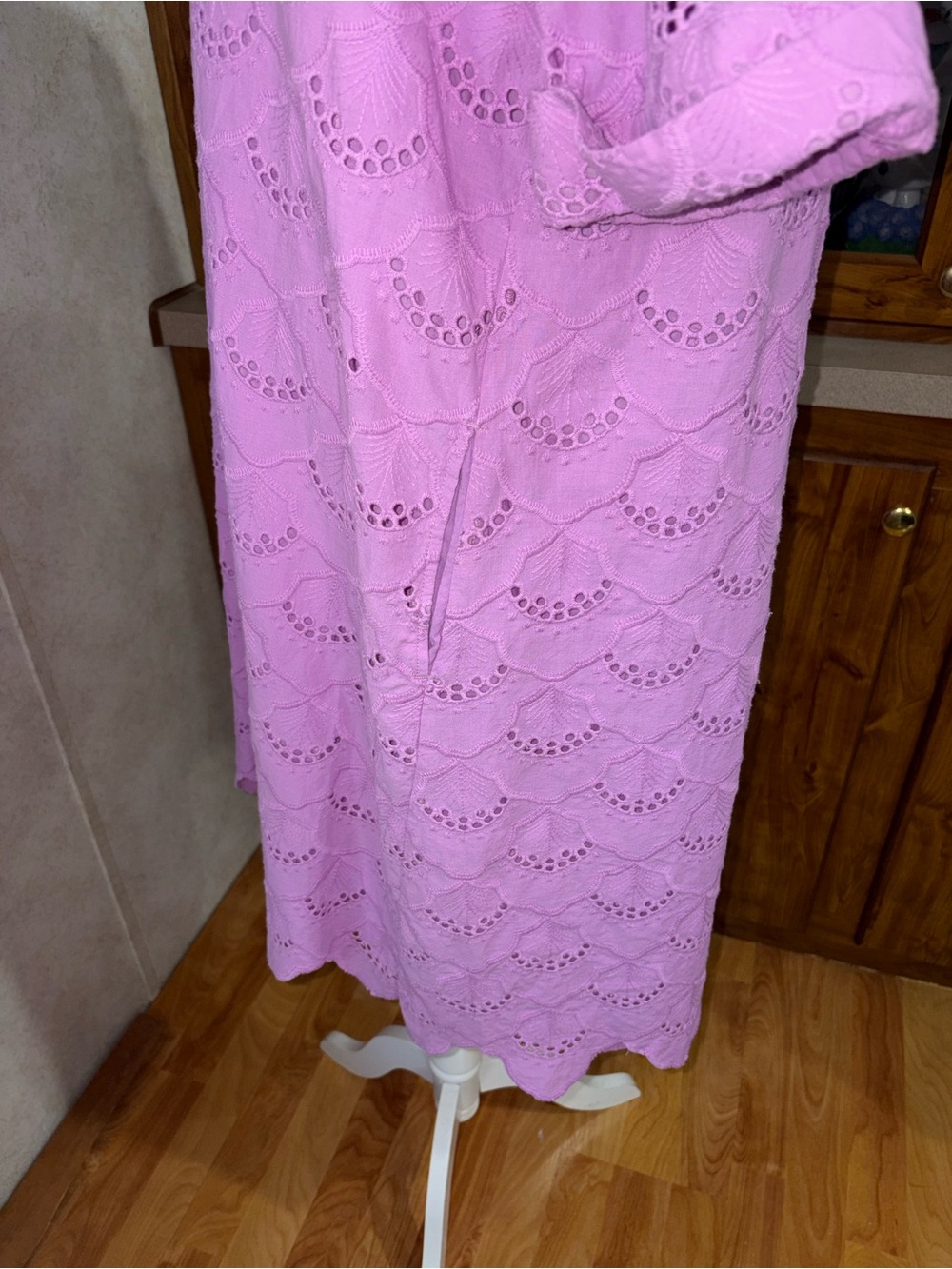 Chicos size 3 size 16 fully lined Lavender Eyelet Cotton Tunic Dress - Picture 3 of 8